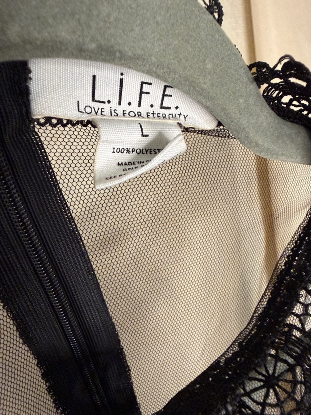 L.i.F.E. Love Is For Eternity Sheer Black Lace Blouse - Picture 2 of 4